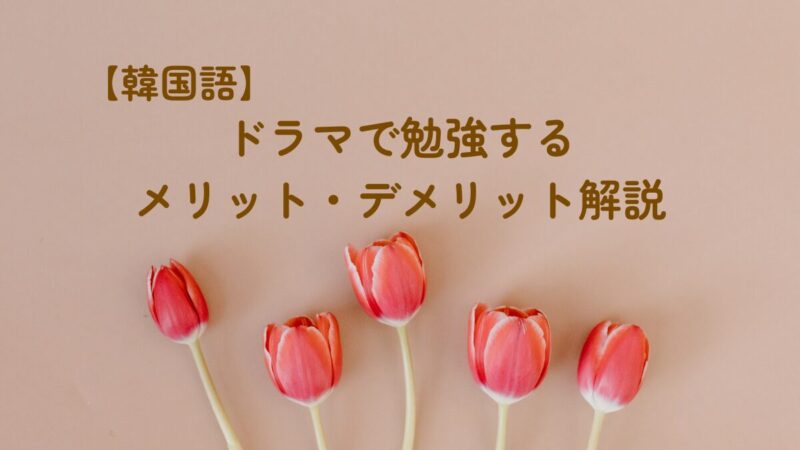 【韓国語】ドラマで勉強するメリット・デメリット